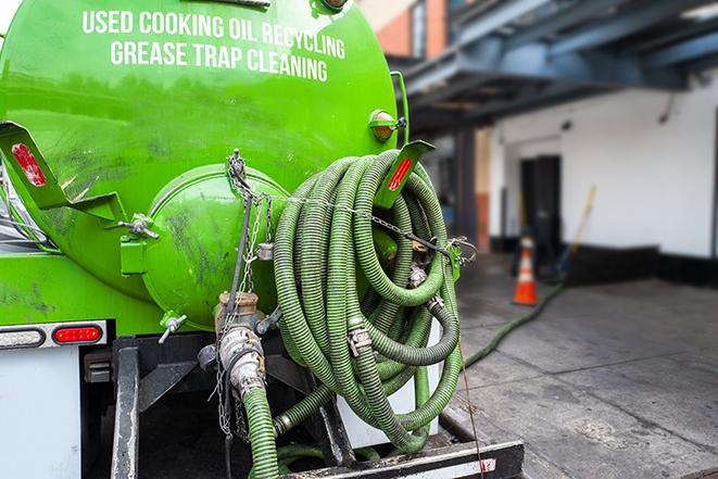 grease trap being pumped at a restaurant kitchen in Arlington Heights, IL